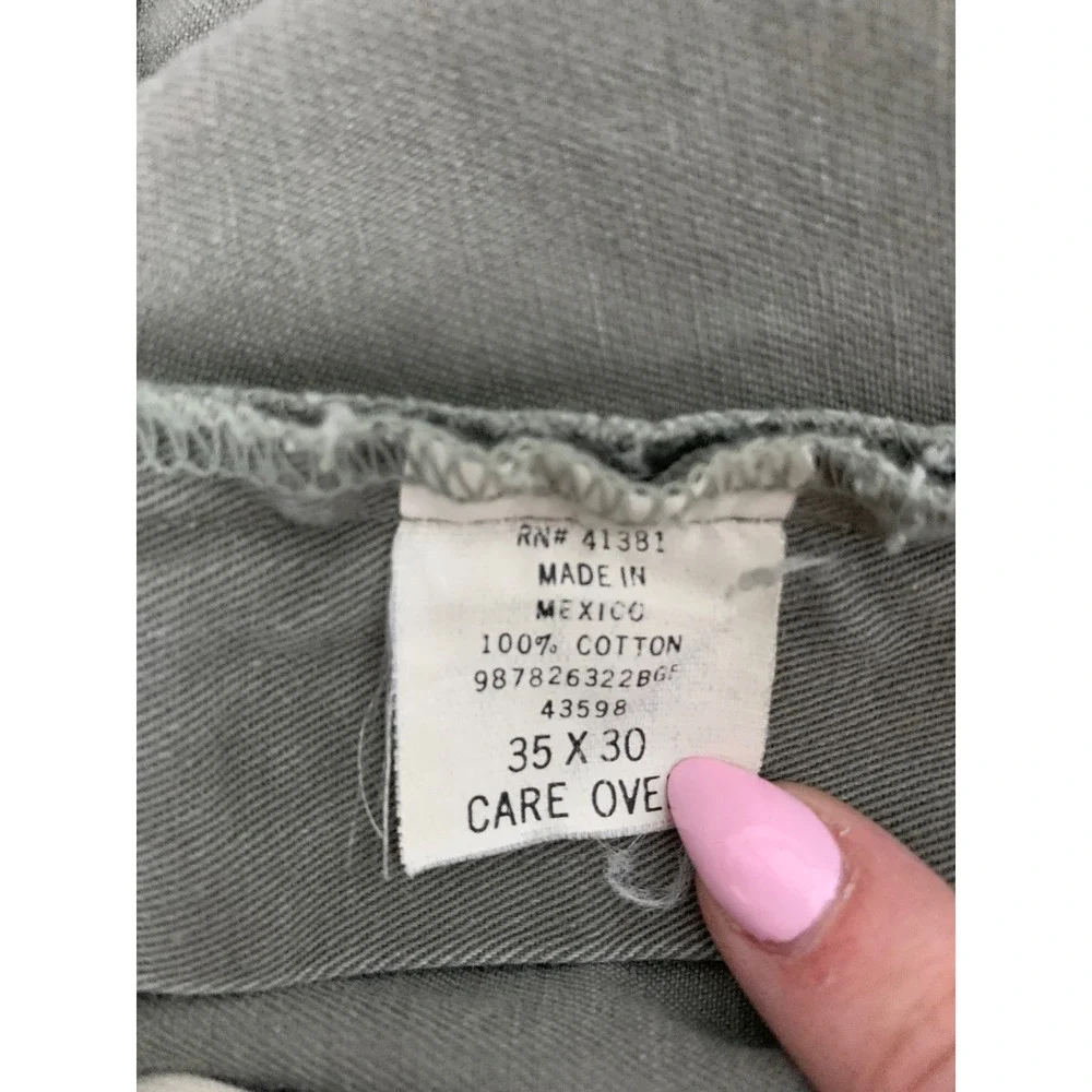 Vintage Polo Ralph Lauren Pants Mens 35x30 Green Cotton Chino Straight Leg